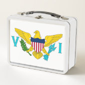 Lunchbox en métal inoxydable avec drapeau des îles (Devant)