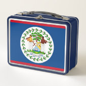 Lunchbox en métal inoxydable avec drapeau du Beliz (Devant)