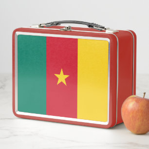 Lunchbox en métal inoxydable avec drapeau du Camer