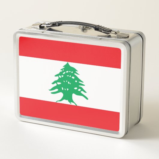 Lunchbox en métal inoxydable avec drapeau du Liban (Dos)