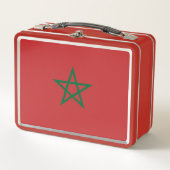 Lunchbox en métal inoxydable avec drapeau du Maroc (Devant)