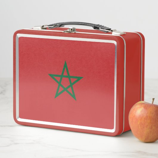 Lunchbox en métal inoxydable avec drapeau du Maroc (En situation)