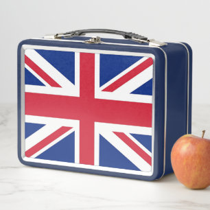 Lunchbox en métal inoxydable avec drapeau du Royau