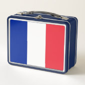 Lunchbox en métal inoxydable avec drapeau français (Devant)