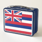 Lunchbox en métal inoxydable avec drapeau Hawaii (Dos)