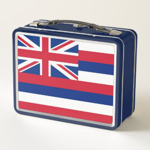 Lunchbox en métal inoxydable avec drapeau Hawaii