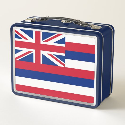 Lunchbox en métal inoxydable avec drapeau Hawaii (Dos)