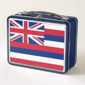 Lunchbox en métal inoxydable avec drapeau Hawaii (Devant)