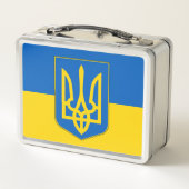 Lunchbox en métal inoxydable avec drapeau ukrainie (Dos)