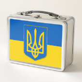 Lunchbox en métal inoxydable avec drapeau ukrainie (Devant)