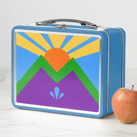 Lunchbox en métal inoxydable, drapeau de Manitou S (En situation)