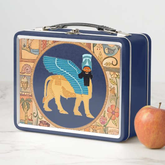 Lunchbox en métal Lamassu souriant (En situation)