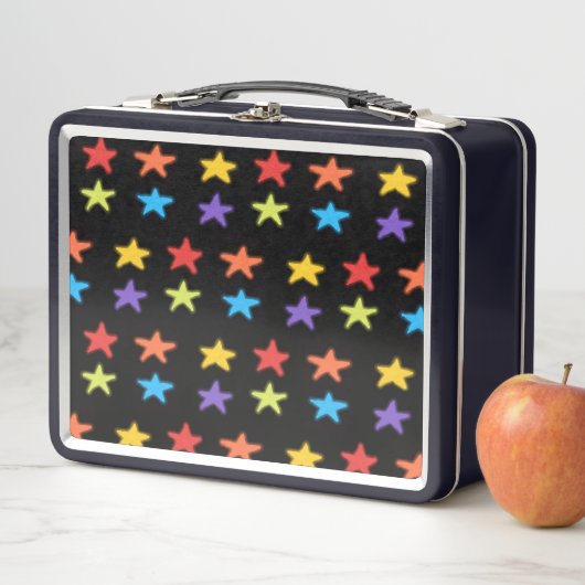 Lunchbox en métal léger étoile (Multi & Black) (En situation)
