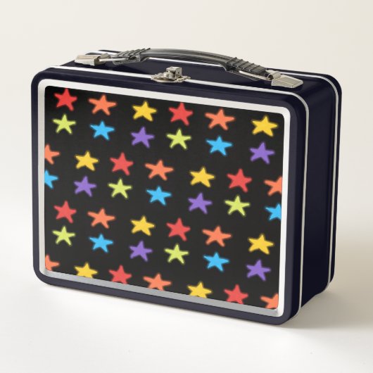Lunchbox en métal léger étoile (Multi & Black) (Devant)
