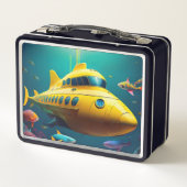 Lunchbox en métal sous-marin jaune (Dos)