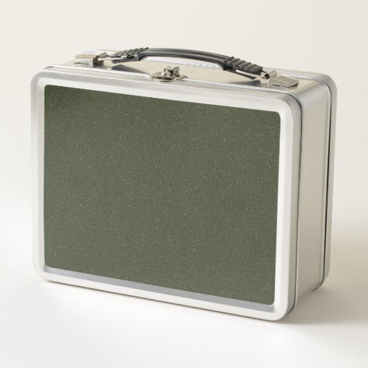 Lunchbox en métal vert mousse texturé - personnali (Devant)