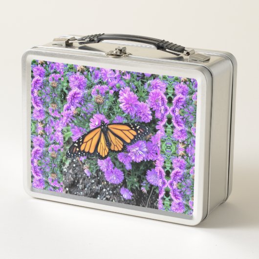 Lunchbox - Monarch & Paarse Asters (Voorkant)