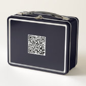Lunchbox noir personnalisé avec code QR scannable (Devant)