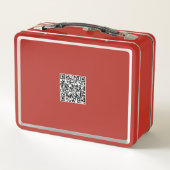 Lunchbox rouge avec nom personnalisé et code QR (Dos)