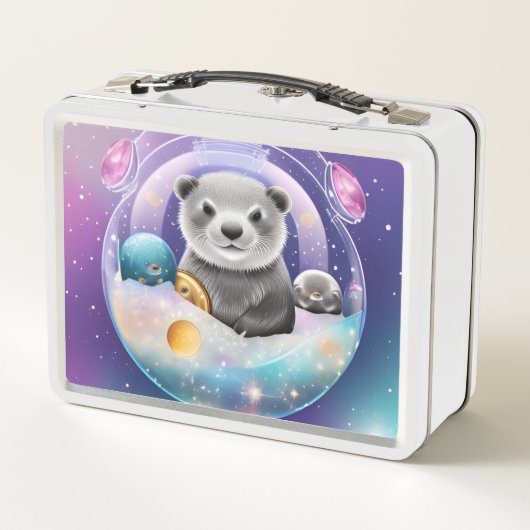 lunchbox Ruimte otter (Achterkant)