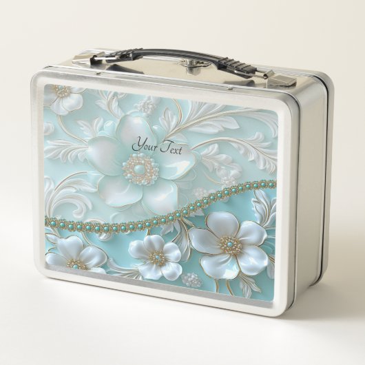 Lunchbox turquoise blanc (Dos)
