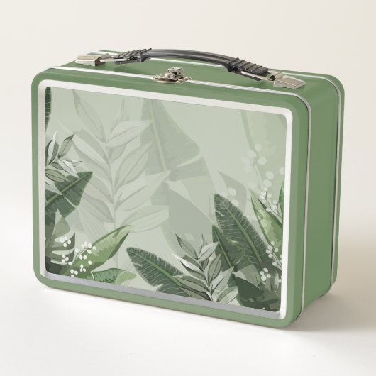 Lunchbox van gebladerte metaal (Voorkant)