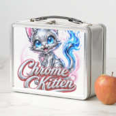 Lunchbox van staal voor school. (In situ)