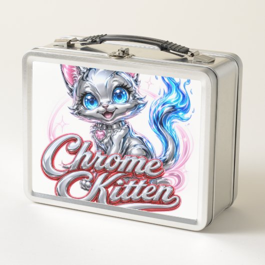 Lunchbox van staal voor school. (Voorkant)