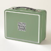 Lunchbox vert avec nom personnalisé et code QR (Dos)