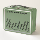 Lunchbox W/ Unisex Names / DONT LE NOM EST-IL ? (Devant)