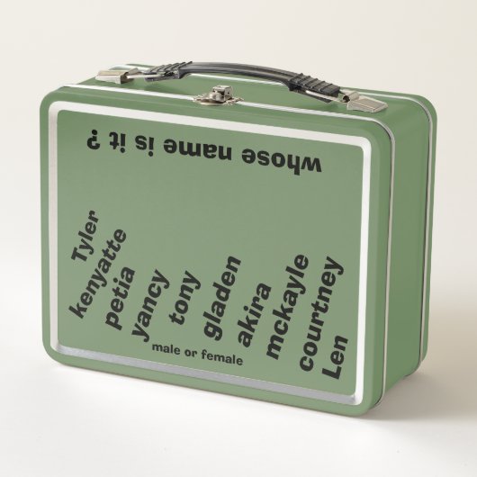 Lunchbox W/ Unisex Names / DONT LE NOM EST-IL ? (Devant)