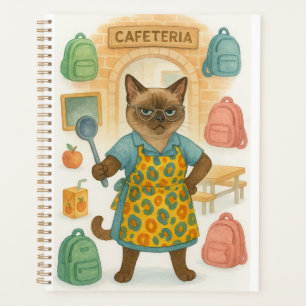 Lunchdame die eten serveert op school  planner