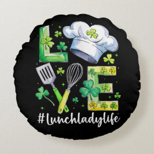Lunchdame Leven Gelukkige St. Patrick's Dag Rond Kussen