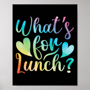 Lunchdame Wat is er voor lunch Schoolkantineperson Poster