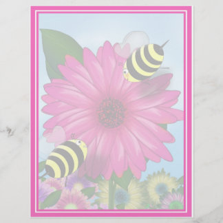 Lunchdatum bijen op Pink Flower