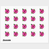 Lunchdatum bijen op Pink Flower Ronde Sticker (Vel)