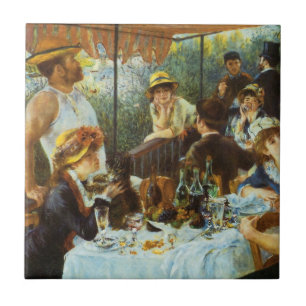 Luncheon of the Boating Party door Pierre Renoir Tegeltje