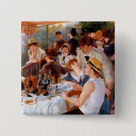 Luncheon of the Boating Party Vierkante Button 5,1 Cm (Voorkant)