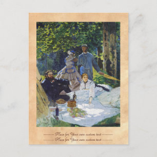 Luncheon op de gras, het Center Panel Claude Monet Briefkaart