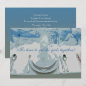Luncheon Setting Invitation Kaart (Voorkant / Achterkant)
