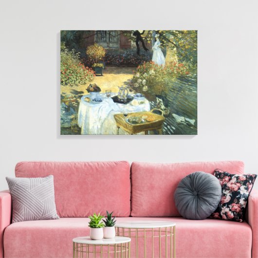 Luncheon van Claude Monet,  impressionisme Canvas Afdruk (Insitu (Woonkamer))