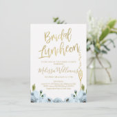 Lunchon Floral Bleu Invitation de la douche nuptia (Debout devant)