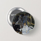 Lunchtime op de gras ronde button 5,7 cm (Voorkant /achterkant)