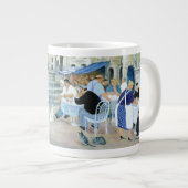 Lunchtime op een marktplein in Toscane Extra Grote Mok (Voorkant rechts)