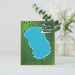 Lund Fjord Denmark-kaart Briefkaart