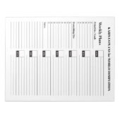 Lundi Début Du Bloc-Notes Hebdomadaire Fonctionnel (Devant)