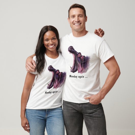 Lundi Encore Yawning Hippo Fun T-Shirt - Votre Tex (Unisexe)