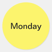 Lundi Jour de la semaine Stickers Jaune