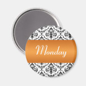 Lundi Orange - Aimant Damask (Recto/Verso)