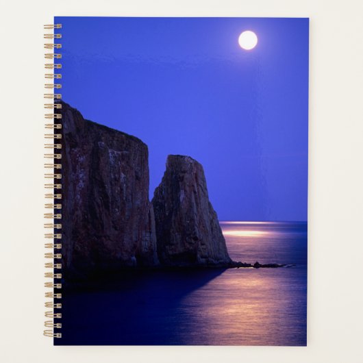 Lune au crépuscule | Rocher Percé Côte Gaspésienne (Devant)